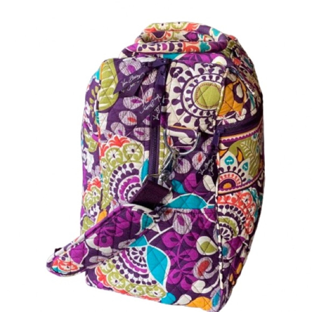 Vera Bradley Retired Plum Crazy Purple Weekend Duffel Bag - Picture 5 of 8